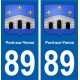 89 Pont-sur-Yonne blason autocollant plaque stickers ville