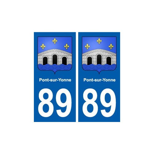 89 Pont-sur-Yonne blason autocollant plaque stickers ville