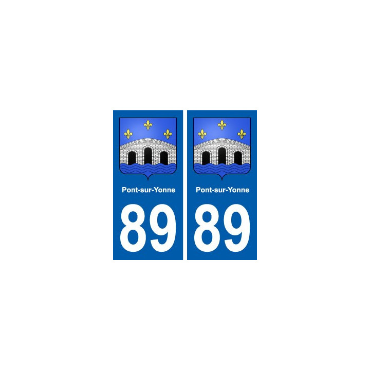 89 Pont-sur-Yonne blason autocollant plaque stickers ville