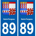 89 Saint-Fargeau blason autocollant plaque stickers ville