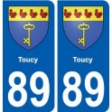 89 Toucy blason autocollant plaque stickers ville