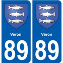 89 Véron blason autocollant plaque stickers ville