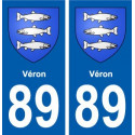 89 Véron blason autocollant plaque stickers ville