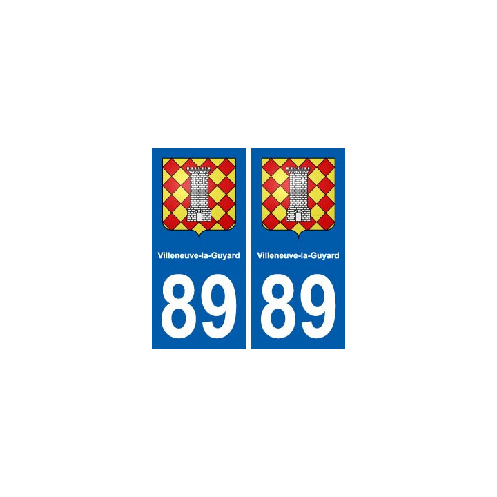 89 Villeneuve-la-Guyard blason autocollant plaque stickers ville