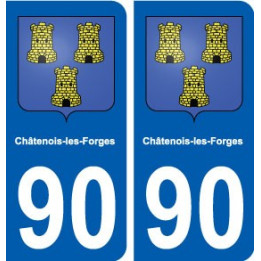90 Châtenois-les-Forges blason autocollant plaque stickers ville