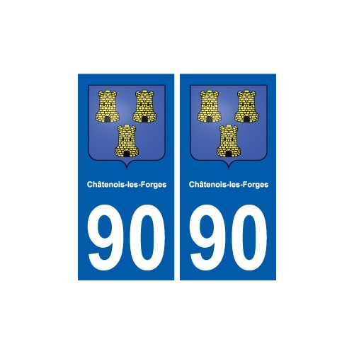 90 Châtenois-les-Forges blason autocollant plaque stickers ville