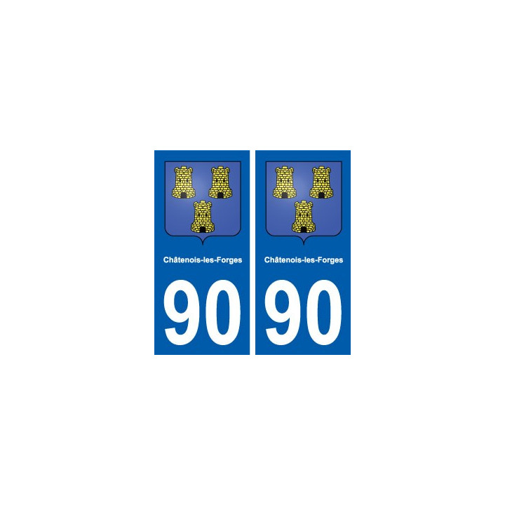 90 Châtenois-les-Forges blason autocollant plaque stickers ville