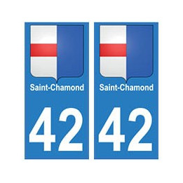 42 Saint-Chamond autocollant plaque blason armoiries stickers département