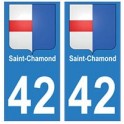 42 Saint-Chamond autocollant plaque blason armoiries stickers département