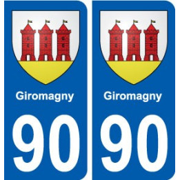 90 Giromagny blason autocollant plaque stickers ville