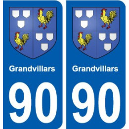 90 Grandvillars blason autocollant plaque stickers ville