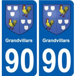 90 Grandvillars blason autocollant plaque stickers ville