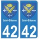 42 Saint-Etienne autocollant plaque blason armoiries stickers département