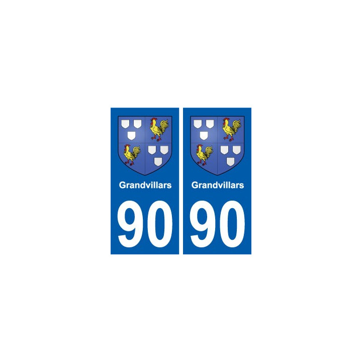 90 Grandvillars blason autocollant plaque stickers ville