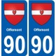 90 Offemont blason autocollant plaque stickers ville
