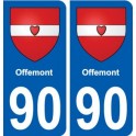 90 Offemont blason autocollant plaque stickers ville