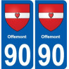 90 Offemont blason autocollant plaque stickers ville