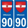 90 Offemont blason autocollant plaque stickers ville