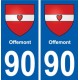 90 Offemont blason autocollant plaque stickers ville