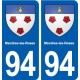 94 Mandres-les-Roses blason autocollant plaque stickers ville