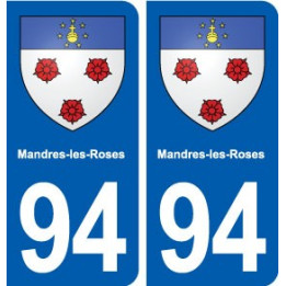 94 Mandres-les-Roses blason autocollant plaque stickers ville