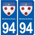 94 Mandres-les-Roses blason autocollant plaque stickers ville