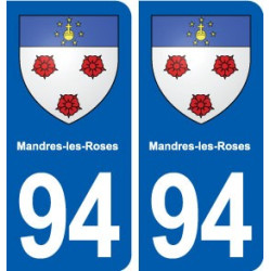 94 Mandres-les-Roses blason autocollant plaque stickers ville