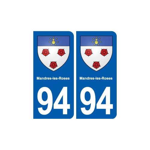 94 Mandres-les-Roses blason autocollant plaque stickers ville
