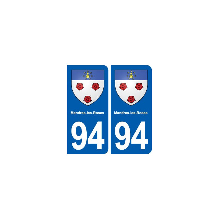 94 Mandres-les-Roses blason autocollant plaque stickers ville