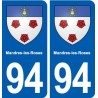 94 Mandres-les-Roses blason autocollant plaque stickers ville