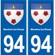 94 Mandres-les-Roses blason autocollant plaque stickers ville