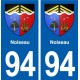 94 Noiseau blason autocollant plaque stickers ville