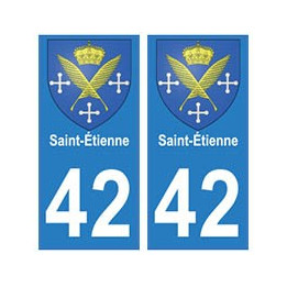 42 Saint-Etienne autocollant plaque blason armoiries stickers département