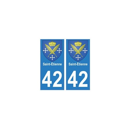 42 Saint-Etienne autocollant plaque blason armoiries stickers département