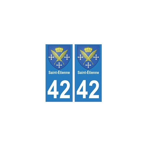 42 Saint-Etienne autocollant plaque blason armoiries stickers département