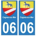 06 Cagnes-sur-Mer ville autocollant plaque