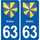 63 Arlanc  blason autocollant plaque stickers ville