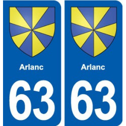 63 Arlanc  blason autocollant plaque stickers ville