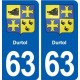 63 Durtol blason autocollant plaque stickers ville