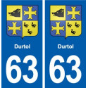 63 Durtol blason autocollant plaque stickers ville