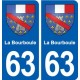 63 La Bourboule blason autocollant plaque stickers ville