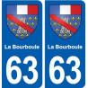 63 La Bourboule blason autocollant plaque stickers ville