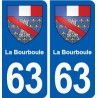 63 La Bourboule blason autocollant plaque stickers ville