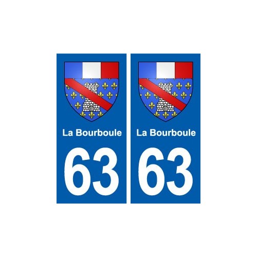 63 La Bourboule blason autocollant plaque stickers ville