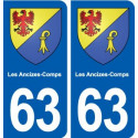 63 Les Ancizes-Comps blason autocollant plaque stickers ville