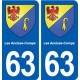 63 Les Ancizes-Comps blason autocollant plaque stickers ville