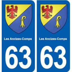 63 Les Ancizes-Comps blason autocollant plaque stickers ville
