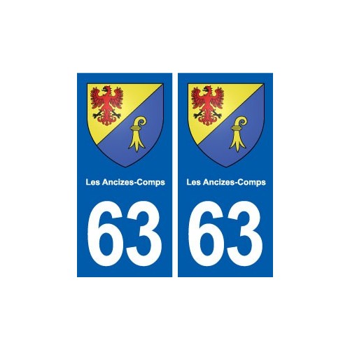 63 Les Ancizes-Comps blason autocollant plaque stickers ville