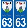 63 Martres-d'Artière blason autocollant plaque stickers ville
