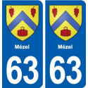 63 Mézel blason autocollant plaque stickers ville